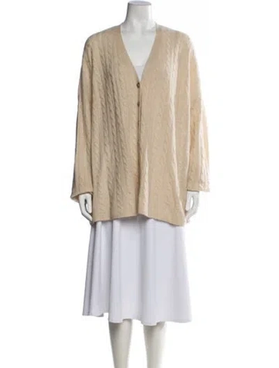 Pre-owned Reformation Cashmere V-neck Sweater W/ Tags In Neutrals
