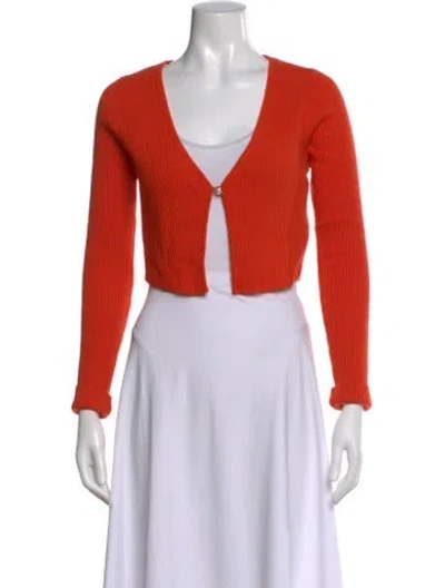 Pre-owned Reformation Cashmere V-neck Sweater W/ Tags In Orange