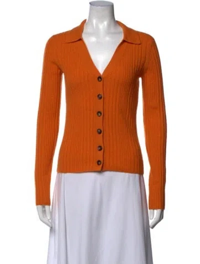 Pre-owned Reformation Cashmere V-neck Sweater W/ Tags In Orange