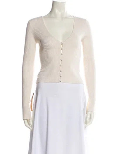 Pre-owned Reformation Cashmere V-neck Sweater W/ Tags In White