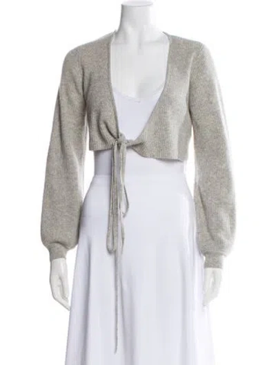 Pre-owned Reformation Cashmere V-neck Sweater In White