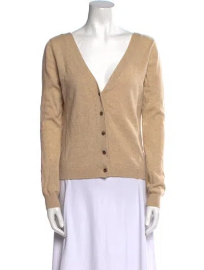 Pre-owned Reformation Cashmere V-neck Sweatshirt In Neutral