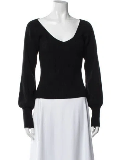 Pre-owned Reformation Cashmere V-neck Top In Black