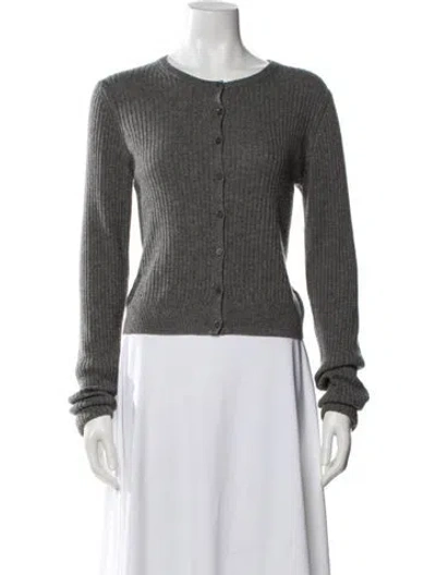 Pre-owned Reformation Cashwool Scoop Neck Sweater In Gray