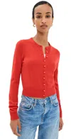 Reformation Clara Cashmere Crew Cardigan In Paprika