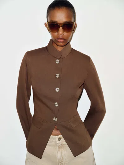 Reformation Caspia Jacket Brown Large
