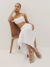 Reformation Cassandra Flat Sandal In Almond Leather