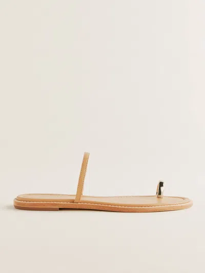 Reformation Cassandra Flat Sandal In Buff