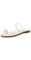 Reformation Cassandra Flat Sandals Almond Leather In Almond Leather
