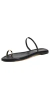 Reformation Cassandra Flat Sandals Black In Black