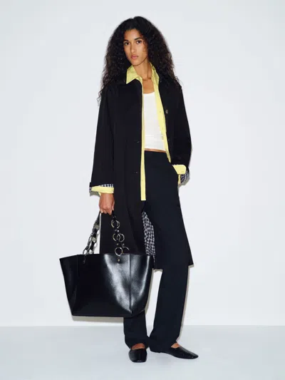 Reformation Cassie Trench Coat Black Large In Noir