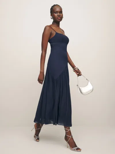 Reformation Catana Dress In Navy
