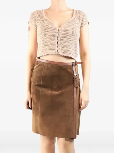 Pre-owned Reformation Caterina Button-up Top In Neutral
