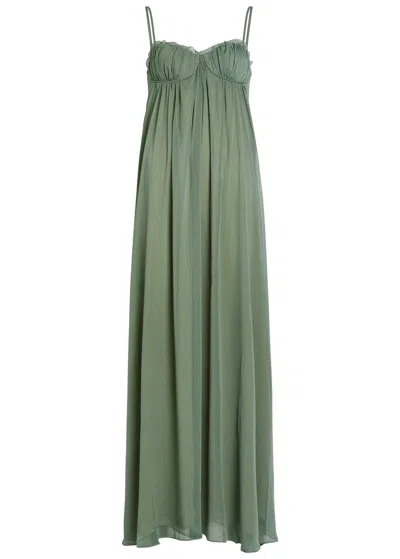 Reformation Cebba Georgette Maxi Dress In Green