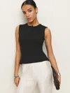 Reformation Cece Knit Top In Black