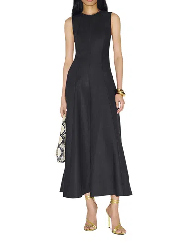 Reformation Cecilia Linen Dress In Black