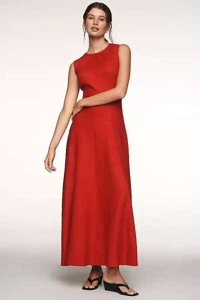Reformation Cecila Sleeveless Linen Maxi Dress In Red