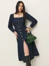 Reformation Celeste Denim Midi Dress In Liffey
