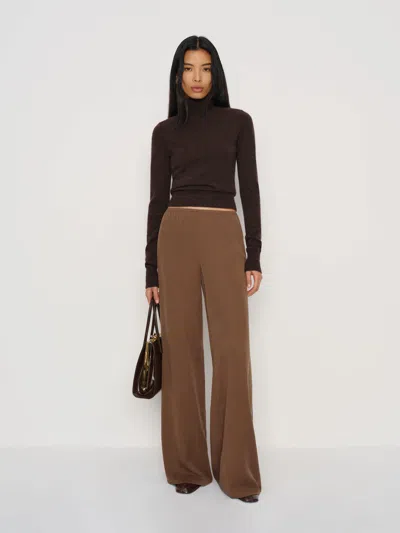 Reformation Celine Low Rise Wide Leg Pant Brown Xl