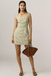 Reformation Celosia Gingham-jacquard Linen Mini Dress In Neutral