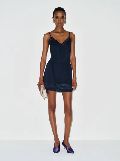 Reformation Cerina Dress Blue Lace Large