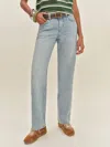 Reformation Charlee Low Rise Straight Leg Jeans In Blue