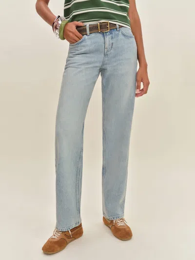 Reformation Charlee Low Rise Straight Leg Jeans In Blue