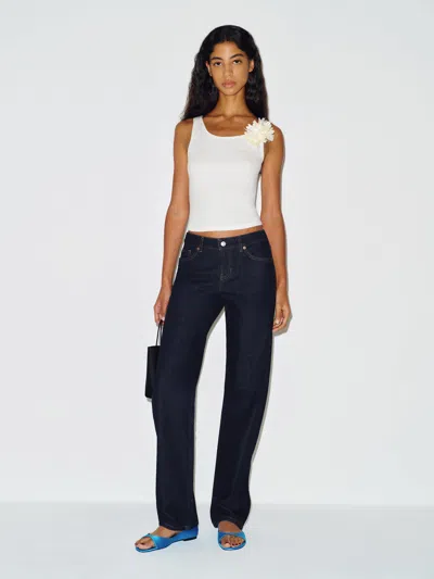 Reformation Charlee Low Rise Straight Leg Jeans Blue Denim 23