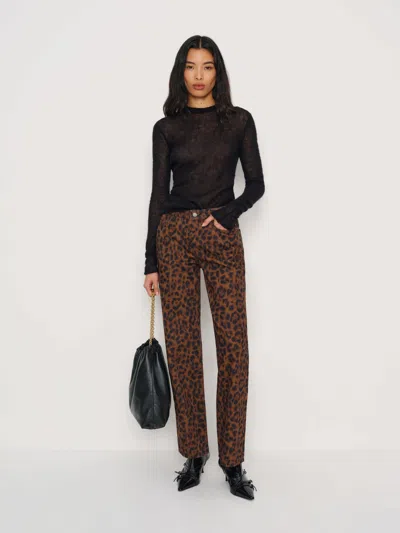 Reformation Charlee Low Rise Straight Leg Jeans Brown Denim 33