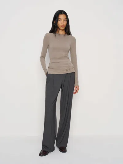 Reformation Charli Knit Top Grey Xs In Gray