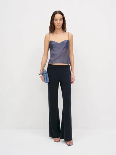 Reformation Pantalon En Maille Charlie Bleu L In Blue