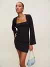 Reformation Chloe Knit Shrug Dress Set In Black