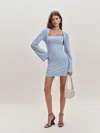 Reformation Chloe Knit Shrug Dress Set In Ice Water