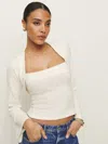 Reformation Chloe Knit Shrug Set In Fior Di Latte