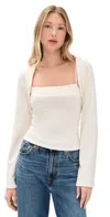 Reformation Chloe Knit Shrug Set Fior Di Latte In Fior Di Latte
