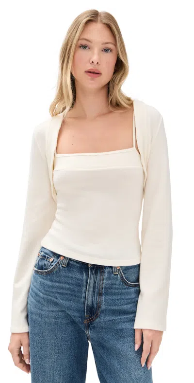 Reformation Chloe Knit Shrug Set Fior Di Latte