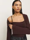 Reformation Chloe Knit Shrug Set In Mahogany