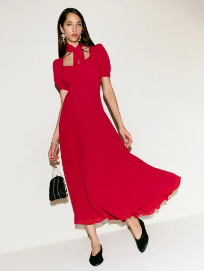 Reformation Chrissie Dress In Lipstick