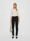 Reformation Christina Mid Rise Super Stretch Skinny Jeans In Black