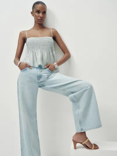 Reformation Cicely Top Green 6 In Blue