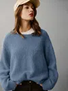 Reformation Cici Oversized Crew Sweater In Cornflower