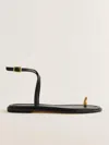 Reformation Cindy Flat Sandal In Black Leather