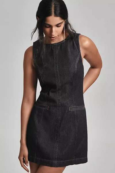 Reformation Citron Denim Mini Dress In Blue