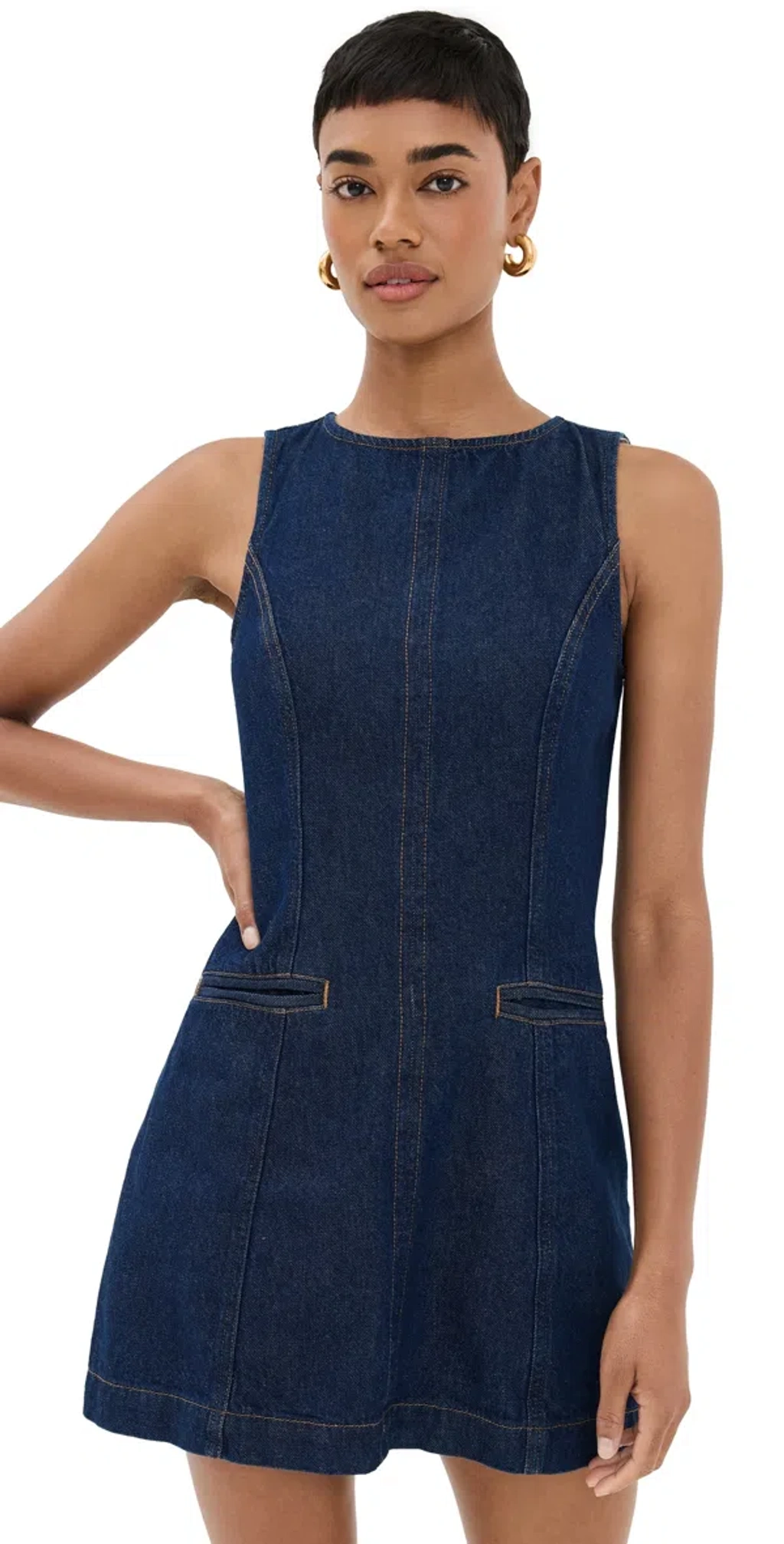 reformation citron denim mini dress Marion Womens denim Baby Pink Mermaid Prom _related_mountain It features two front Größe:34