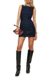 Reformation Citron Denim Minidress In Marion