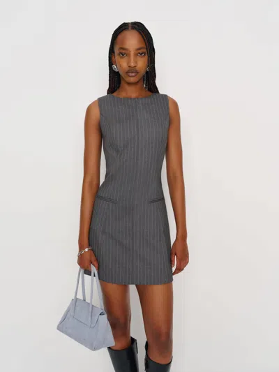 Reformation Citron Dress Grey 12 In Gray