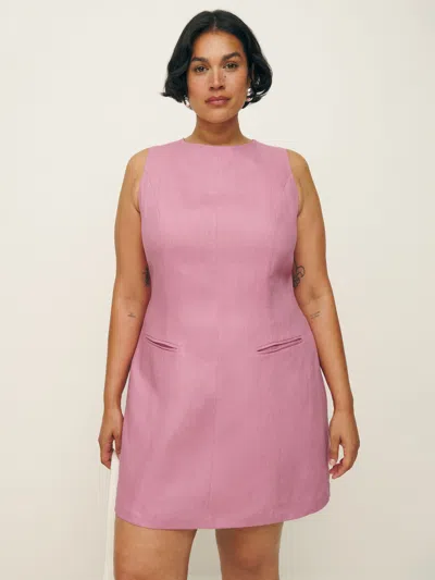 Reformation Citron Linen Dress Es In Rose Petals