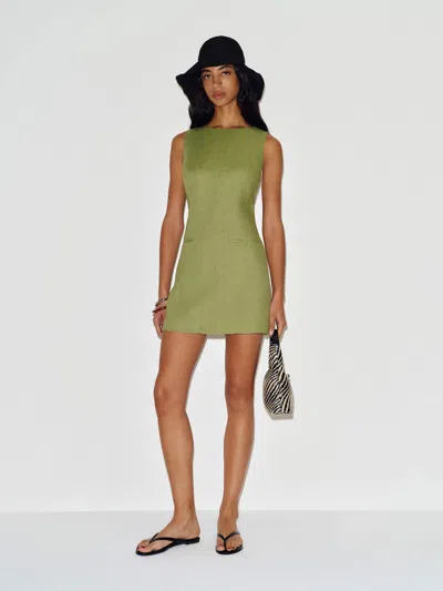 Reformation Citron Linen Dress Green Bean 12