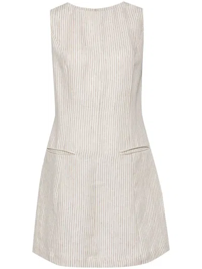 Reformation Citron Linen Dress In Sandy Stripe