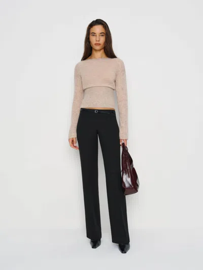 Reformation Claire Ultra Low Rise Pant In Black
